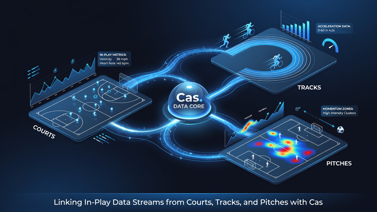 Schematic diagram showing data pipelines connecting live sports events to casino bonus structures