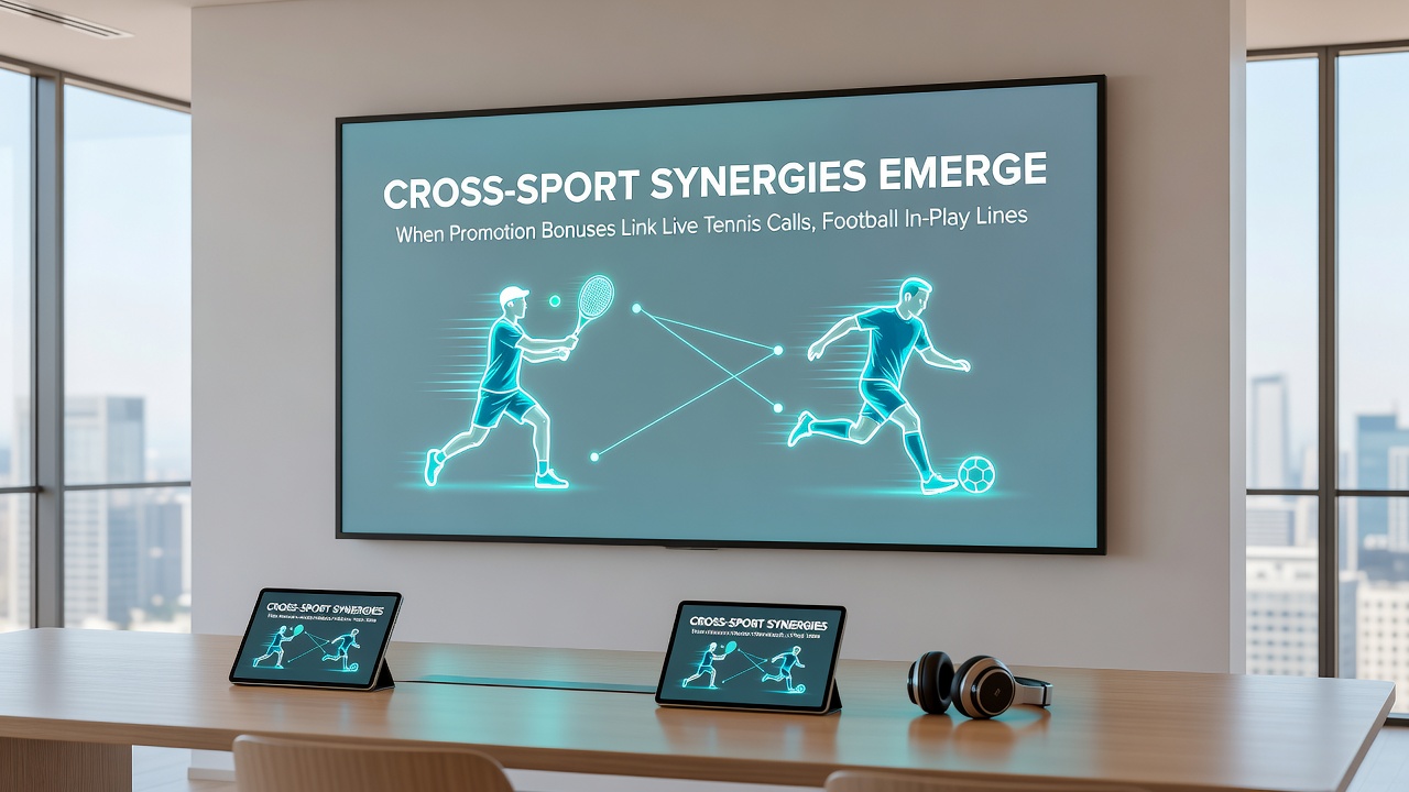 Close-up of mobile interface showing tennis, football, and racing markets synchronized through active promotion bonuses