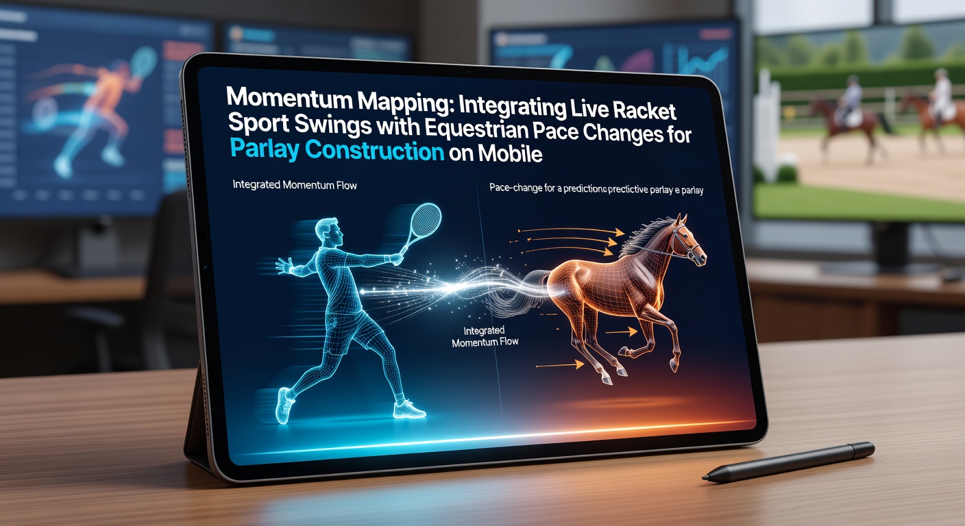 Mobile screen displaying live tennis momentum indicators alongside horse racing pace data for accumulator construction