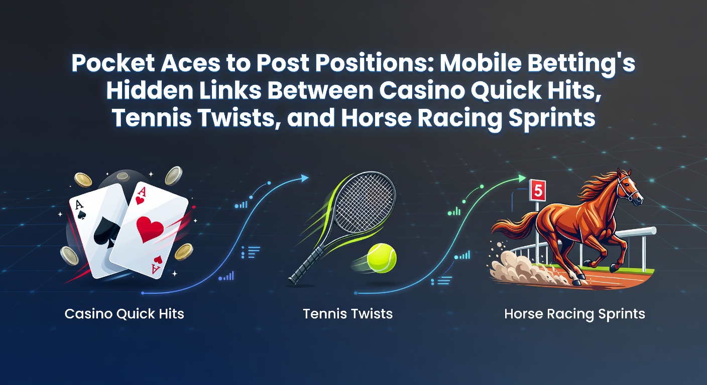 Mobile betting app displaying casino slots alongside live tennis and horse racing odds on a smartphone screen