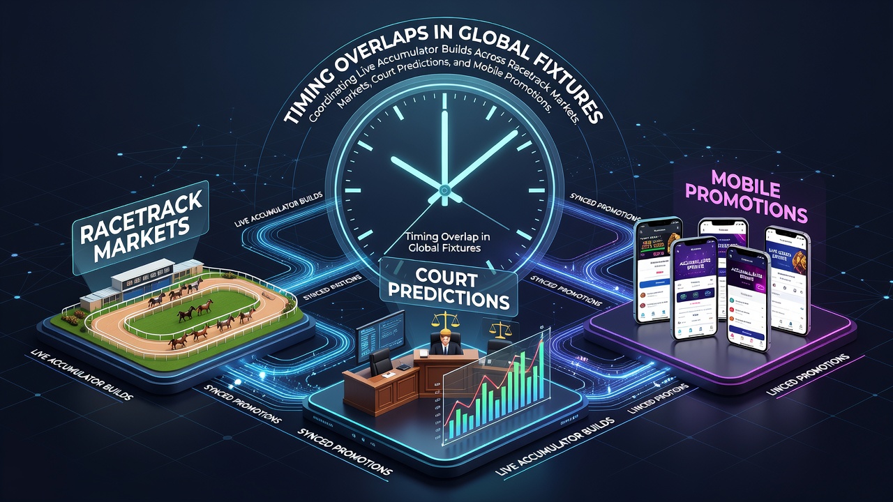Global sports fixtures calendar showing overlapping horse racing meets, tennis tournaments, and mobile betting interfaces during peak summer months