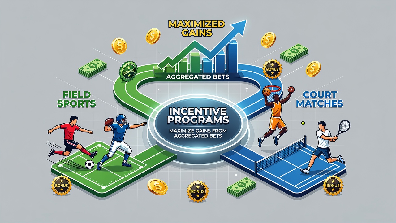 Example of accumulator ticket construction incorporating football, tennis, and horse racing selections with active bonuses