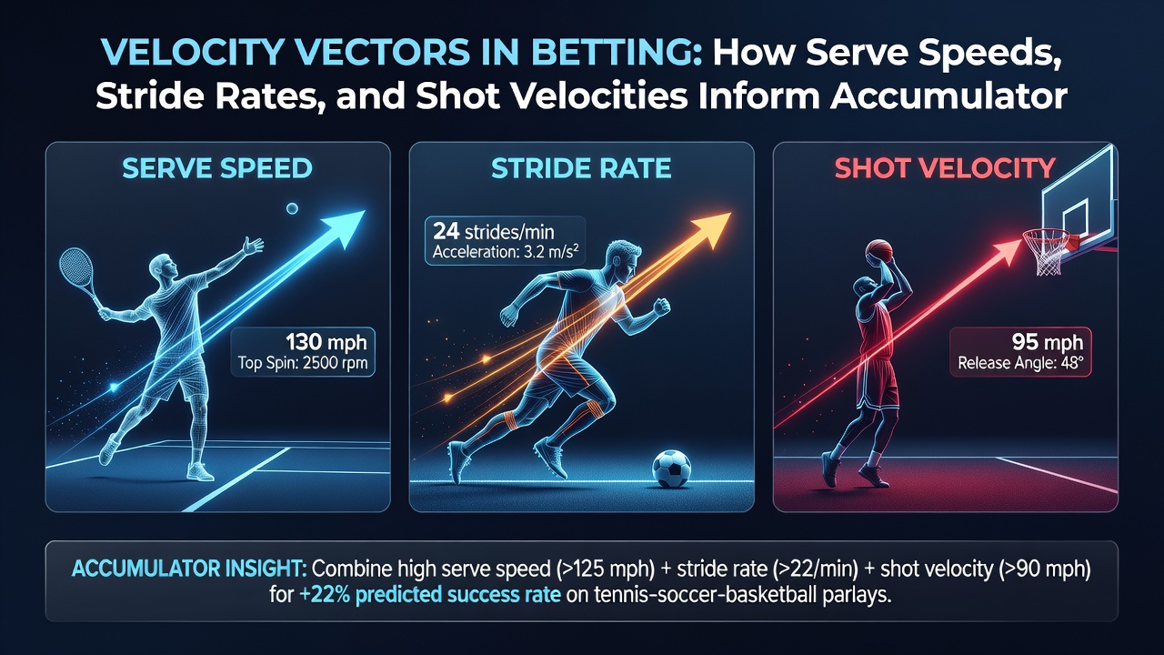 Mobile device screen displaying velocity data overlays on live sports betting accumulator builder