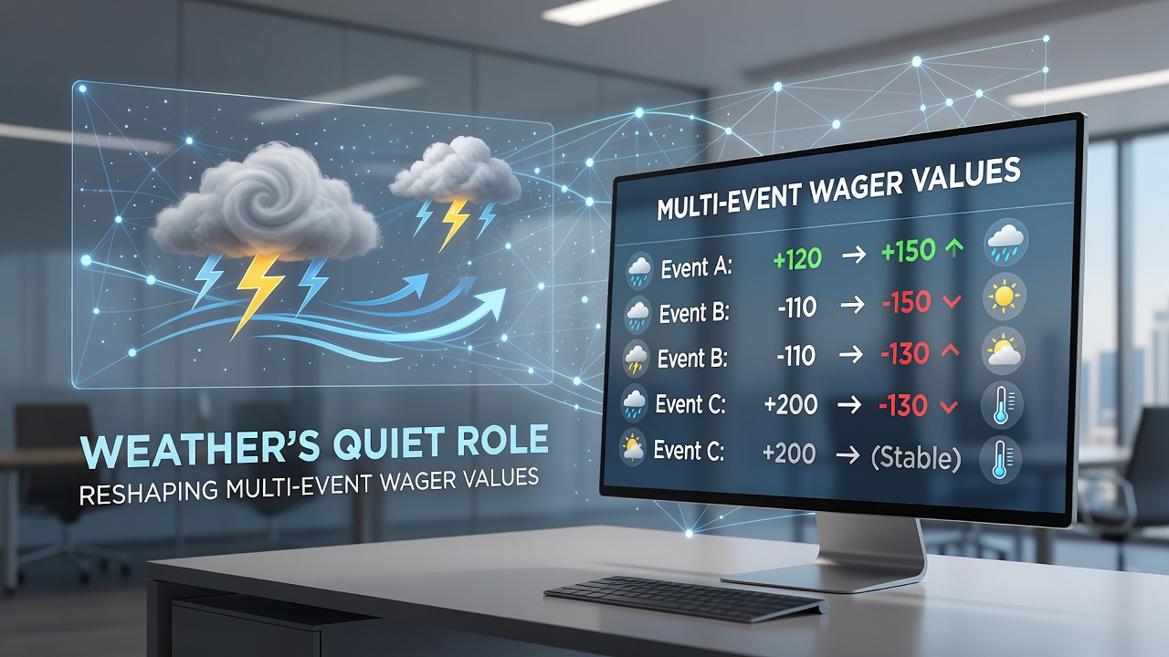 Satellite weather map integrated with live sports betting odds on a mobile platform